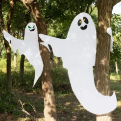 2pcs Halloween Tree Ghost Wrap Decoration 50in