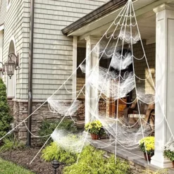 Halloween Giant Spider Web 23ft -Spirit Halloween Shop Giant Spider Web Set 5 600x600 1