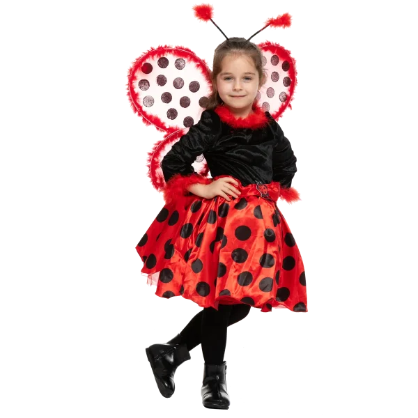 Girls Ladybug Halloween Costume With Wings 4 Girls Ladybug Halloween Costume With Wings - Image 2