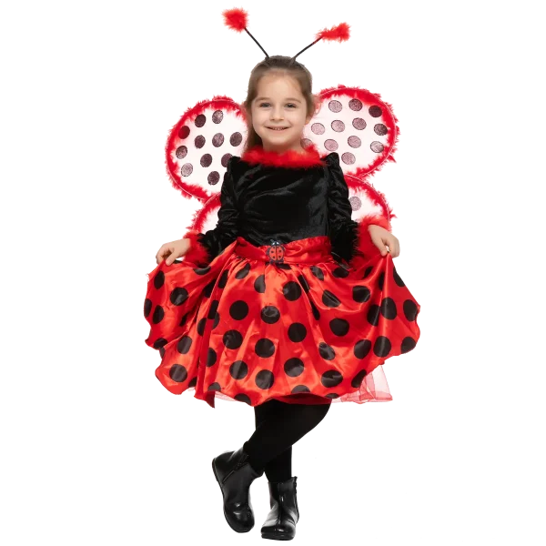 Girls Ladybug Halloween Costume With Wings 5 Girls Ladybug Halloween Costume With Wings - Image 3