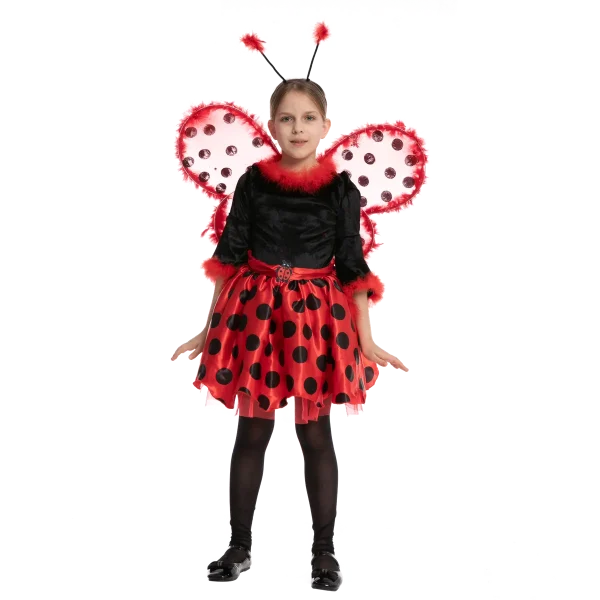 Girls Ladybug Halloween Costume With Wings 6 Girls Ladybug Halloween Costume With Wings - Image 4