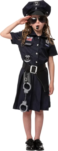 Girls Cop Halloween Costume -Spirit Halloween Shop Girls Police Costume For Role Play Cosplay 4 1 600x1553 1