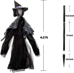 3pcs Outdoor Witch Decorations With Glowing Heads 10 3pcs Outdoor Witch Decorations With Glowing Heads -Spirit Halloween Shop Glowing Green Witches with Stakes 3 Pack 1 600x596 1