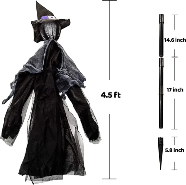 3pcs Outdoor Witch Decorations With Glowing Heads 6 3pcs Outdoor Witch Decorations With Glowing Heads - Image 4