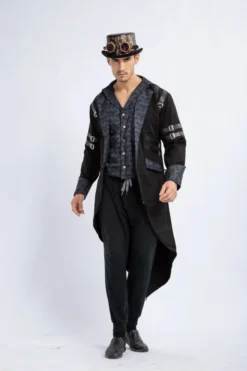 Mens Steampunk Gothic Tailcoat Victorian Costume -Spirit Halloween Shop Gothic Steampunk Vintage Tailcoat Victorian Adventurer Costume for Men Cosplay 6 结果 1 scaled 600x900 1