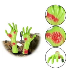 Groundbreaker Green Zombie Hands Halloween Decorations -Spirit Halloween Shop Green Zombie Hands 5 600x600 1