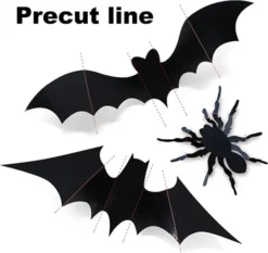 84pcs Halloween Wall Decal Stickers Decoration 11 84pcs Halloween Wall Decal Stickers Decoration -Spirit Halloween Shop Halloween 3d Wall Bat And Wall Spider Stickers 1 600x565 1