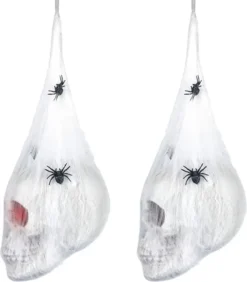 Halloween Animated Hanging Skulls Covered With Spider Webs 10 Halloween Animated Hanging Skulls Covered With Spider Webs -Spirit Halloween Shop Halloween Animated Hanging Skulls Covered With Spider Webs 2 600x685 1