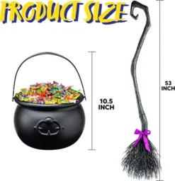 Halloween Witch Broom And Cauldron Costume Accessories -Spirit Halloween Shop Halloween Black Witch Broom and Cauldron 1 600x622 1