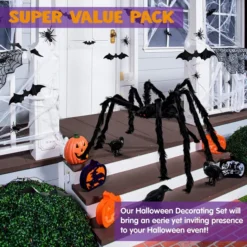 Halloween Decorating Set With Bat Stickers, Spider & Crows -Spirit Halloween Shop Halloween Decorating Set with Bat Stickers Spider Crows 2 result 600x600 1