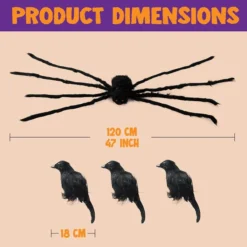Halloween Decorating Set With Bat Stickers, Spider & Crows -Spirit Halloween Shop Halloween Decorating Set with Bat Stickers Spider Crows 5 result 600x600 1