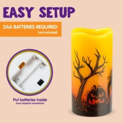 Halloween Flameless Candles, 4 Pcs 11 Halloween Flameless Candles, 4 Pcs -Spirit Halloween Shop Halloween Flameless Candles 4 Pcs 4 result 1 600x600 1