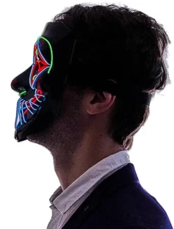 LED Scary Clown Cosplay Mask With 3 Lighting Modes 12 LED Scary Clown Cosplay Mask With 3 Lighting Modes -Spirit Halloween Shop Halloween Funny Washable Face Mask 6 Pcs 3 结果 600x790 1