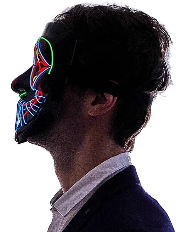 LED Scary Clown Cosplay Mask With 3 Lighting Modes 7 LED Scary Clown Cosplay Mask With 3 Lighting Modes - Image 5