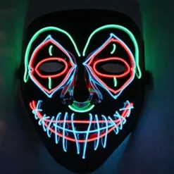 LED Scary Clown Cosplay Mask With 3 Lighting Modes