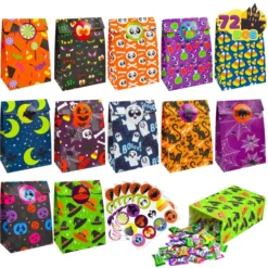 72Pcs Halloween Paper Treat Bag With Stickers -Spirit Halloween Shop Halloween Paper Treat Bag with Stickers 72 Pcs 1 scaled 600x600 1