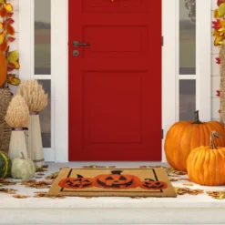 Halloween Pumpkin Patterned Doormat 30in X 17in -Spirit Halloween Shop Halloween Pumpkin Patterned Doormat 30in x 17in 4 result 600x600 1