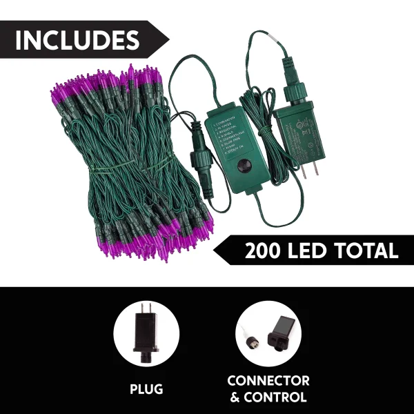 200-Count LED Purple Halloween String Lights 65.2ft 4 200-Count LED Purple Halloween String Lights 65.2ft - Image 2