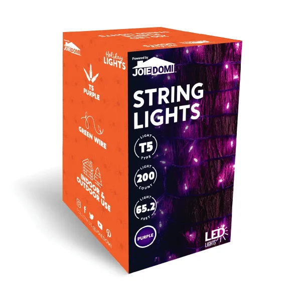 200-Count LED Purple Halloween String Lights 65.2ft 7 200-Count LED Purple Halloween String Lights 65.2ft - Image 5