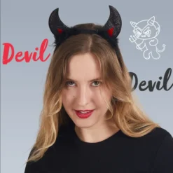 Halloween Theme Devil Horns Headband Black -Spirit Halloween Shop Halloween Theme Devil Horns Headband Black 2 result 1 600x600 1
