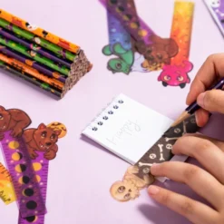 24Pcs Halloween Theme Pencil, Rulers And Notepad Set