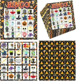 28Pcs Halloween Themed Bingo Game Card,Player