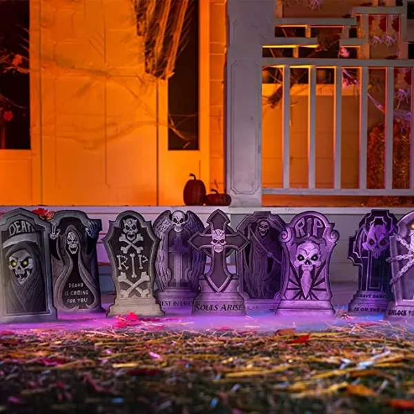 9Pcs Halloween Tombstone Yard Signs 3 9Pcs Halloween Tombstone Yard Signs