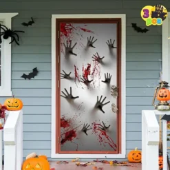 Halloween Window Door Cover Zombie Hands 72 X 30in -Spirit Halloween Shop Halloween Window Door Cover Zombie Hands 72 x 30in 4 600x600 1