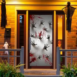 Halloween Window Door Cover Zombie Hands 72 X 30in