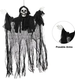 3Pcs Hanging Clown, Ghost And Grim Reaper -Spirit Halloween Shop Hanging Clown Ghost and Grim Reaper 4 600x636 1