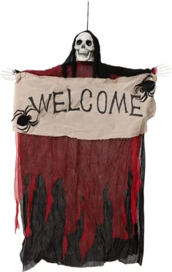 3Pcs Hanging Decors With "Welcome" Banners 45in -Spirit Halloween Shop Hanging Decors with Welcome Banners 6 600x947 1
