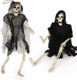 2Pcs Hanging Grim Reaper 16in -Spirit Halloween Shop Hanging Grim Reaper 5 600x623 1