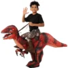 Child Inflatable Dinosaur Riding Costume 2 Child Inflatable Dinosaur Riding Costume -Spirit Halloween Shop Inflatable Ride On Red Raptor Costume Adult 3 600x600 1