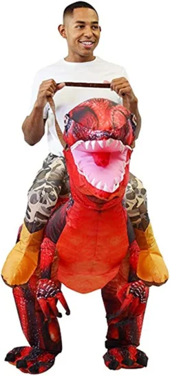 Adult Inflatable Ride-on Raptor Halloween Costume -Spirit Halloween Shop Inflatable Ride On Red Raptor Costume Adult Adult One Size 1