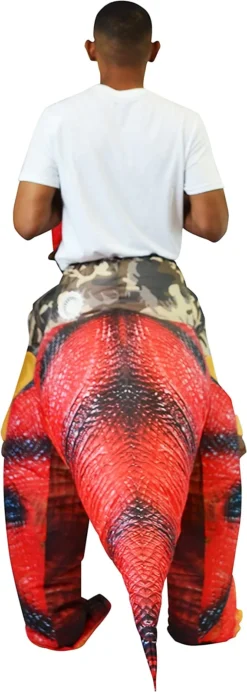 Adult Inflatable Ride-on Raptor Halloween Costume -Spirit Halloween Shop Inflatable Ride On Red Raptor Costume Adult Adult One Size 6