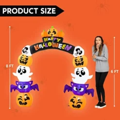 8ft Inflatable Stack Pumpkin Ghost Bat Archway -Spirit Halloween Shop Inflatable Stack Pumpkin Ghost Bat Archway 8ft 1 1
