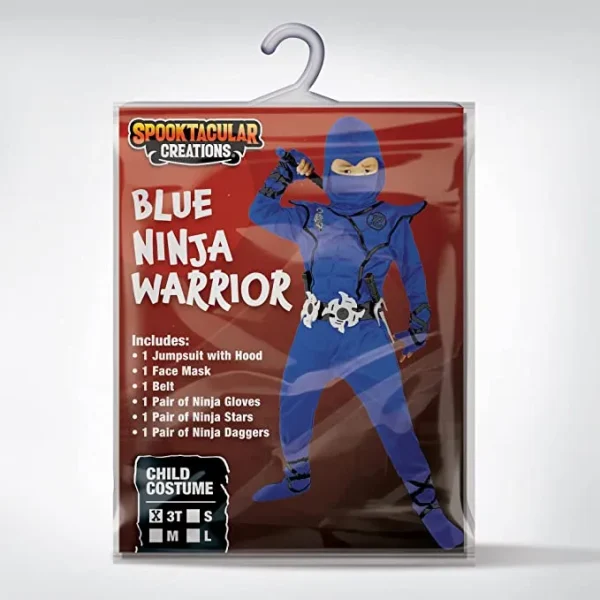 Kids Blue Ninja Halloween Costume 8 Kids Blue Ninja Halloween Costume - Image 6