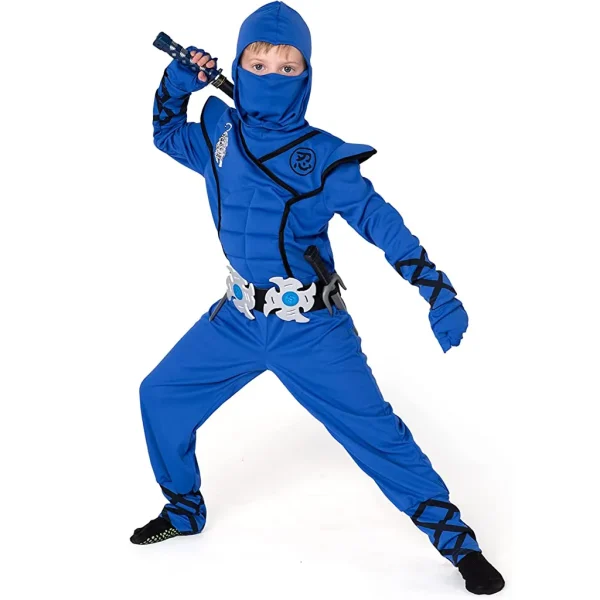 Kids Blue Ninja Halloween Costume 3 Kids Blue Ninja Halloween Costume