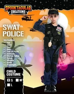 Kids Police SWAT Halloween Costume -Spirit Halloween Shop Kids Police SWAT Halloween Costume 4