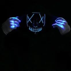 3 Lighting Modes Led Mask Light Up Halloween Costume -Spirit Halloween Shop Led Cosplay Scary Mask And Gloves 1 600x600 1
