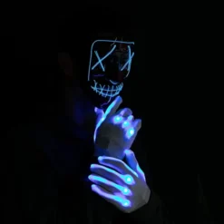 3 Lighting Modes Led Mask Light Up Halloween Costume -Spirit Halloween Shop Led Cosplay Scary Mask And Gloves 2 600x600 1