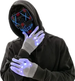 3 Lighting Modes Led Mask Light Up Halloween Costume -Spirit Halloween Shop Led Cosplay Scary Mask And Gloves 5 600x648 1