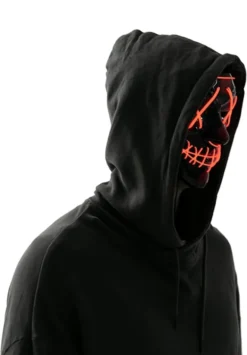 3 Lighting Modes Led Mask Light Up Halloween Costume (Red) -Spirit Halloween Shop Led Scary Mask And Gloves red 7 600x862 1