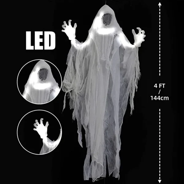 2Pcs Lighted Hanging Faceless Ghosts 48in 5 2Pcs Lighted Hanging Faceless Ghosts 48in - Image 3