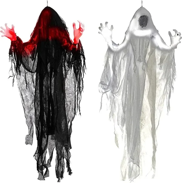 2Pcs Lighted Hanging Faceless Ghosts 48in 4 2Pcs Lighted Hanging Faceless Ghosts 48in - Image 2