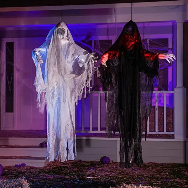 2Pcs Lighted Hanging Faceless Ghosts 48in 3 2Pcs Lighted Hanging Faceless Ghosts 48in