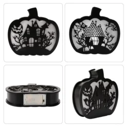 Lighted Pumpkin Shadow Box (Haunted House) -Spirit Halloween Shop Lighted Pumpkin Shadow Box Haunted House 4 result 600x600 1