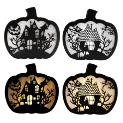 Lighted Pumpkin Shadow Box (Haunted House) -Spirit Halloween Shop Lighted Pumpkin Shadow Box Haunted House 6 result 600x600 1