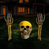 3Pcs Lighted Skull And Skeleton Arms Stakes (Warm Light) -Spirit Halloween Shop Lighted Skull and Skeleton Arms Stakes Warm Light 3 Pcs 1 600x600 1