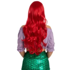 Long Red Curly Mermaid Wig Set With Wig Cap And Comb -Spirit Halloween Shop Long Red Curly Mermaid Wig Set with Wig Cap and Comb 4 result scaled 600x600 1